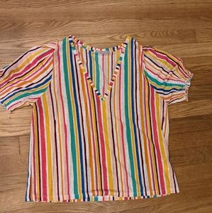 Zara Rainbow Striped Top Size M